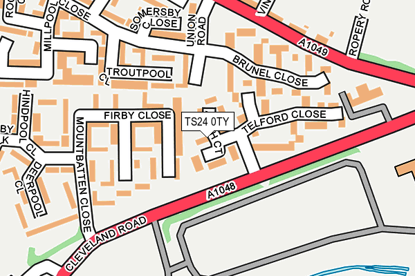 TS24 0TY map - OS OpenMap – Local (Ordnance Survey)