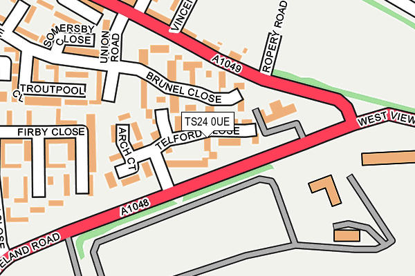 TS24 0UE map - OS OpenMap – Local (Ordnance Survey)