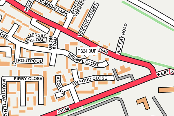 TS24 0UF map - OS OpenMap – Local (Ordnance Survey)