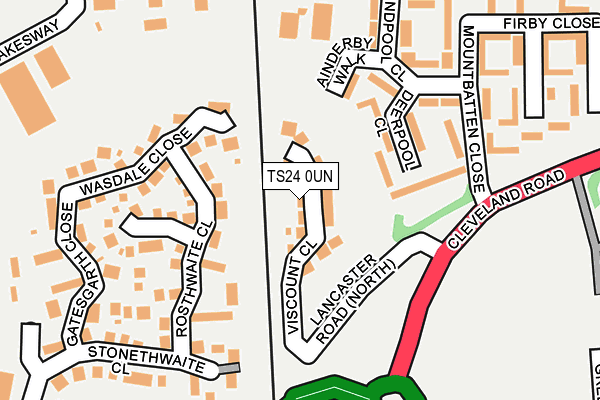 TS24 0UN map - OS OpenMap – Local (Ordnance Survey)