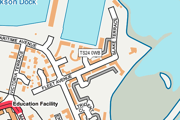 TS24 0WB map - OS OpenMap – Local (Ordnance Survey)