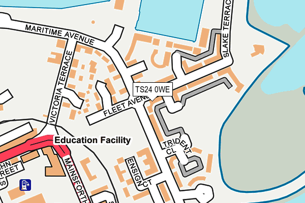 TS24 0WE map - OS OpenMap – Local (Ordnance Survey)