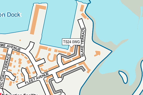 TS24 0WG map - OS OpenMap – Local (Ordnance Survey)