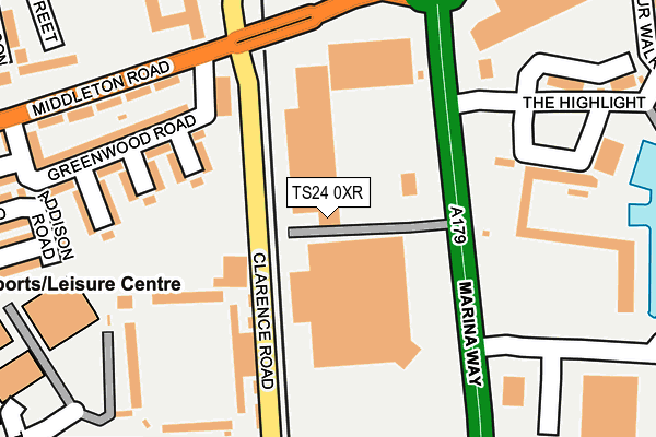 TS24 0XR map - OS OpenMap – Local (Ordnance Survey)