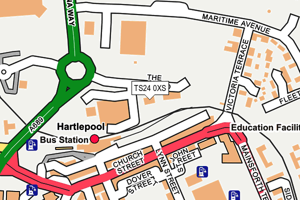 TS24 0XS map - OS OpenMap – Local (Ordnance Survey)