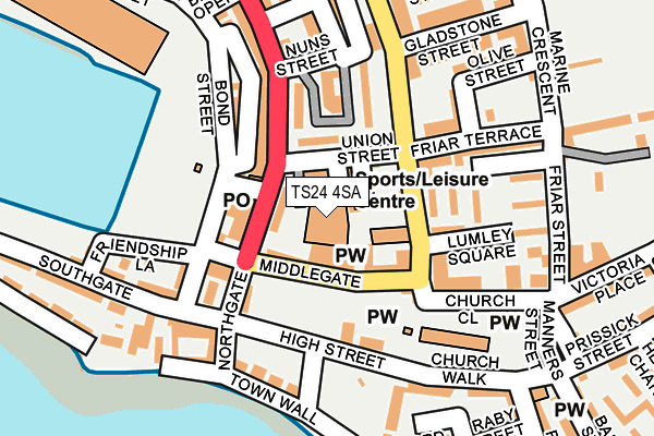 TS24 4SA map - OS OpenMap – Local (Ordnance Survey)