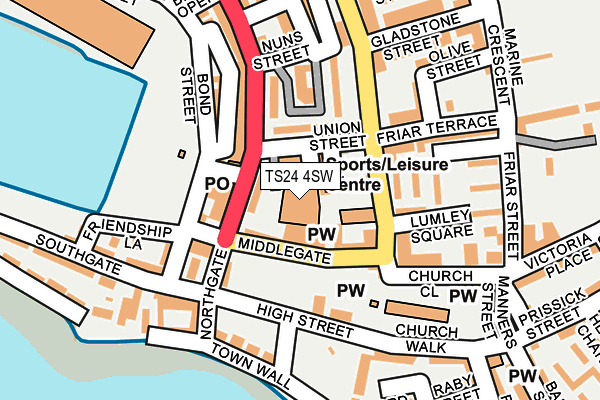 TS24 4SW map - OS OpenMap – Local (Ordnance Survey)
