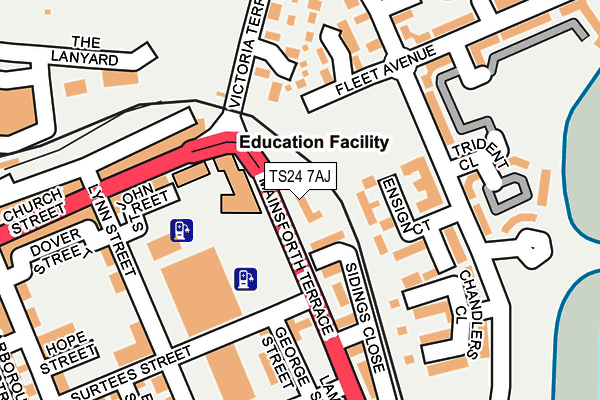 TS24 7AJ map - OS OpenMap – Local (Ordnance Survey)