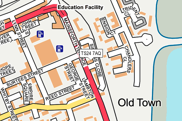 TS24 7AQ map - OS OpenMap – Local (Ordnance Survey)