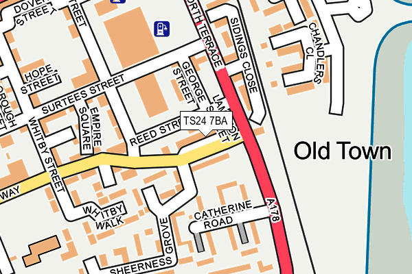 TS24 7BA map - OS OpenMap – Local (Ordnance Survey)