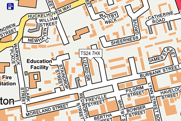 TS24 7HX map - OS OpenMap – Local (Ordnance Survey)