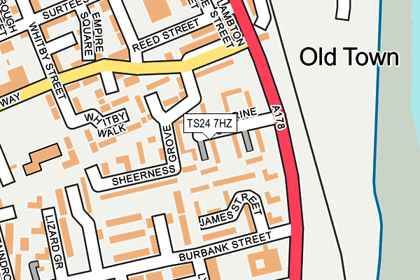 TS24 7HZ map - OS OpenMap – Local (Ordnance Survey)