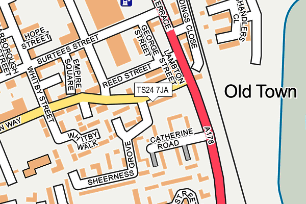 TS24 7JA map - OS OpenMap – Local (Ordnance Survey)