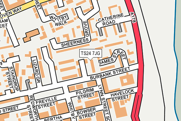 TS24 7JG map - OS OpenMap – Local (Ordnance Survey)