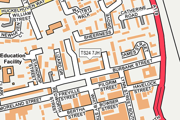 TS24 7JH map - OS OpenMap – Local (Ordnance Survey)