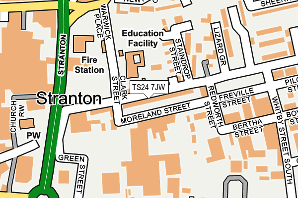 TS24 7JW map - OS OpenMap – Local (Ordnance Survey)