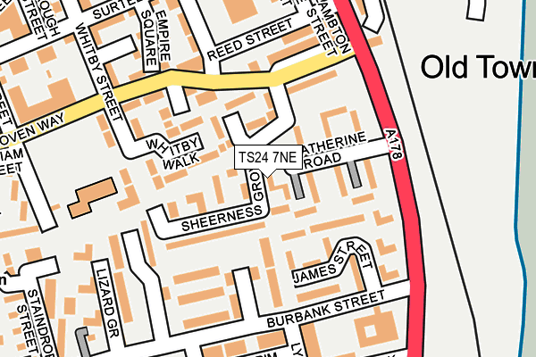 TS24 7NE map - OS OpenMap – Local (Ordnance Survey)