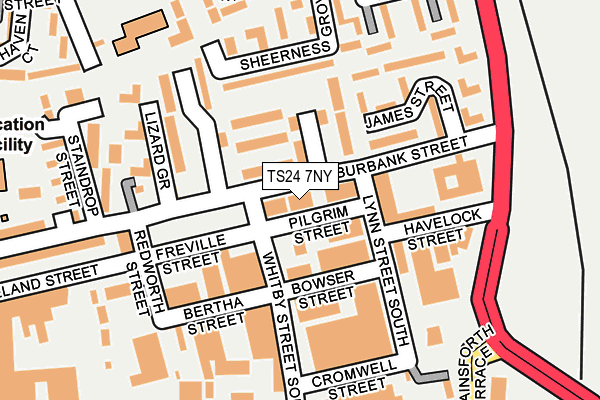 TS24 7NY map - OS OpenMap – Local (Ordnance Survey)