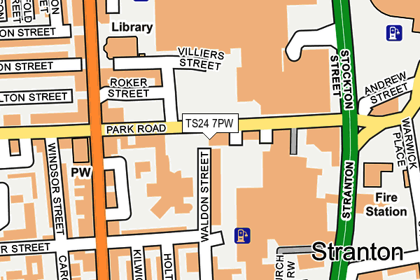 TS24 7PW map - OS OpenMap – Local (Ordnance Survey)