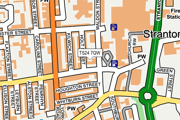 TS24 7QW map - OS OpenMap – Local (Ordnance Survey)