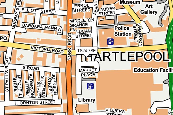 TS24 7SE map - OS OpenMap – Local (Ordnance Survey)
