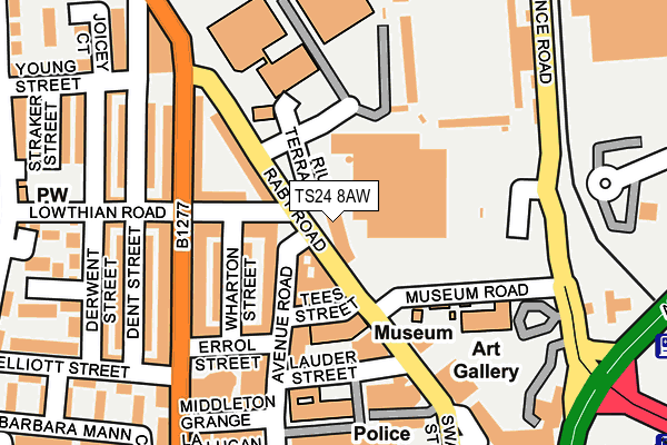TS24 8AW map - OS OpenMap – Local (Ordnance Survey)