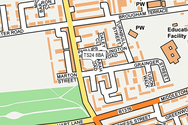 TS24 8BA map - OS OpenMap – Local (Ordnance Survey)