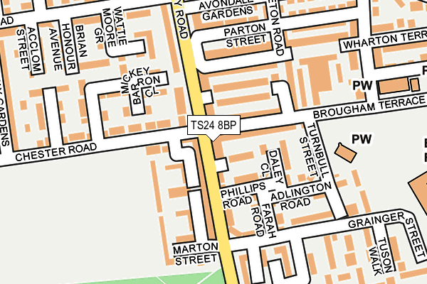 TS24 8BP map - OS OpenMap – Local (Ordnance Survey)