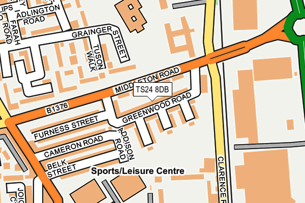 TS24 8DB map - OS OpenMap – Local (Ordnance Survey)