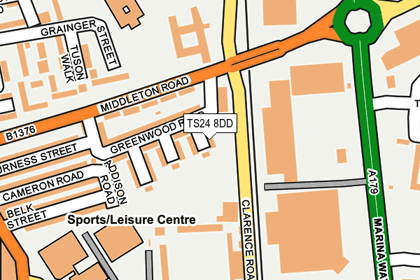 TS24 8DD map - OS OpenMap – Local (Ordnance Survey)