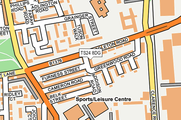 TS24 8DG map - OS OpenMap – Local (Ordnance Survey)