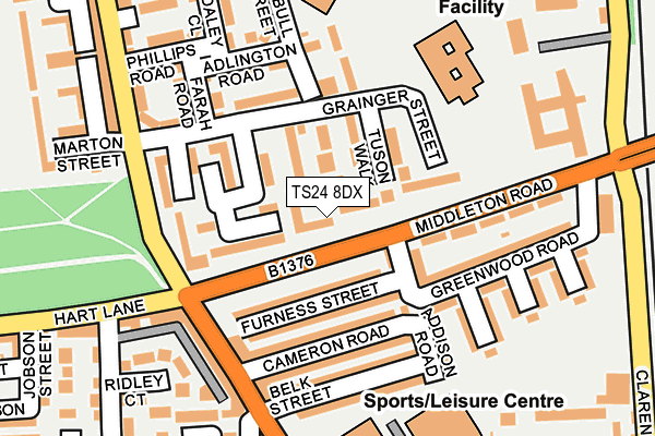 TS24 8DX map - OS OpenMap – Local (Ordnance Survey)