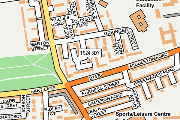 TS24 8DY map - OS OpenMap – Local (Ordnance Survey)
