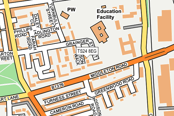 TS24 8EG map - OS OpenMap – Local (Ordnance Survey)