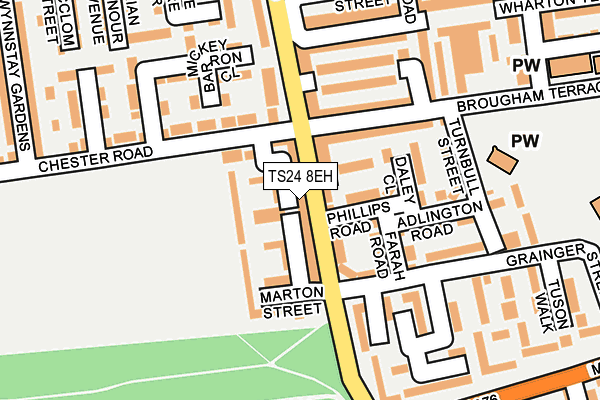 TS24 8EH map - OS OpenMap – Local (Ordnance Survey)
