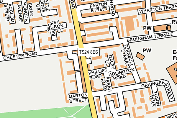 TS24 8ES map - OS OpenMap – Local (Ordnance Survey)