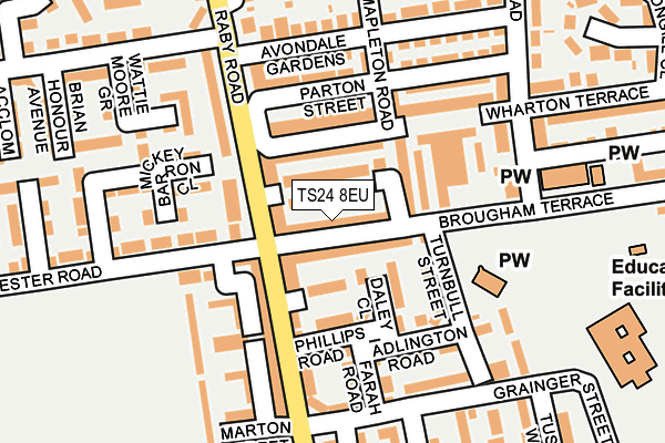 TS24 8EU map - OS OpenMap – Local (Ordnance Survey)