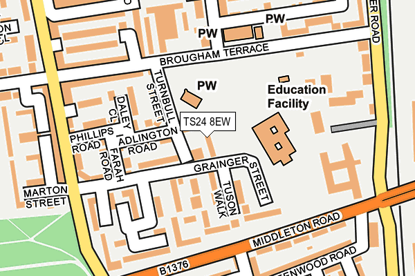 TS24 8EW map - OS OpenMap – Local (Ordnance Survey)