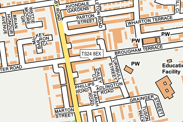 TS24 8EX map - OS OpenMap – Local (Ordnance Survey)