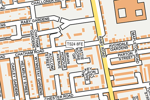 TS24 8FE map - OS OpenMap – Local (Ordnance Survey)
