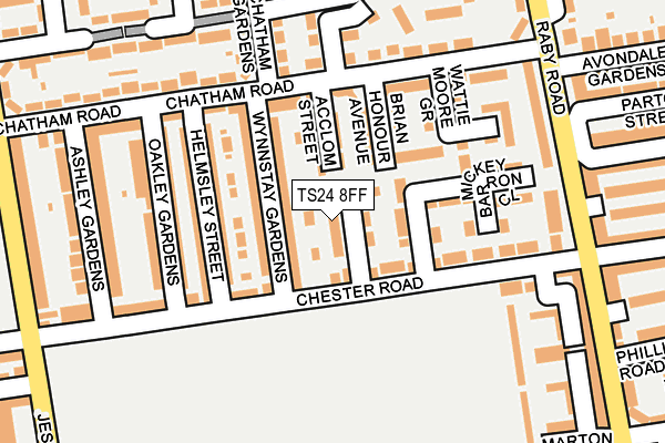 TS24 8FF map - OS OpenMap – Local (Ordnance Survey)