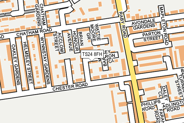 TS24 8FH map - OS OpenMap – Local (Ordnance Survey)