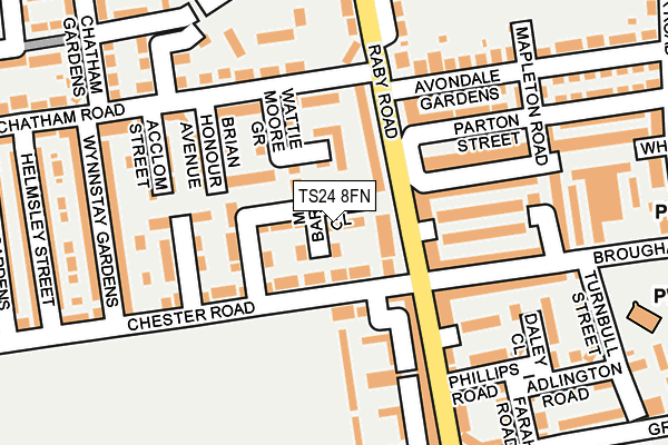 TS24 8FN map - OS OpenMap – Local (Ordnance Survey)