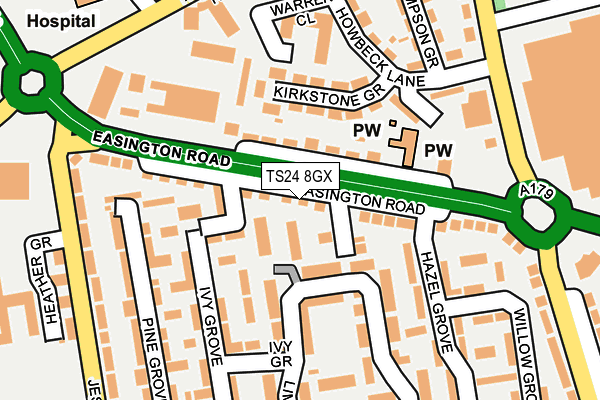 TS24 8GX map - OS OpenMap – Local (Ordnance Survey)