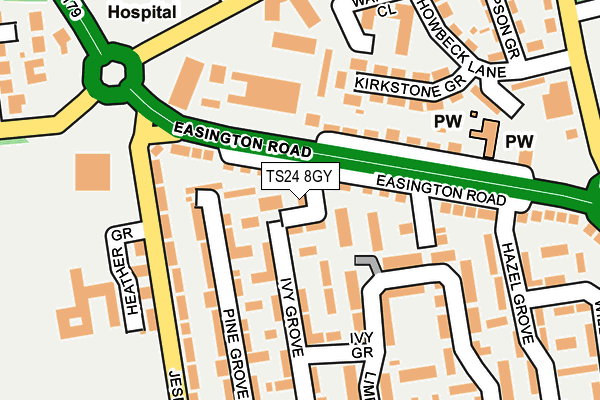 TS24 8GY map - OS OpenMap – Local (Ordnance Survey)