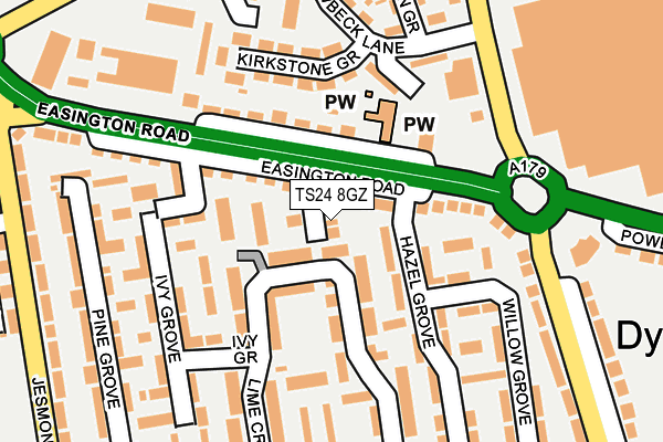 TS24 8GZ map - OS OpenMap – Local (Ordnance Survey)