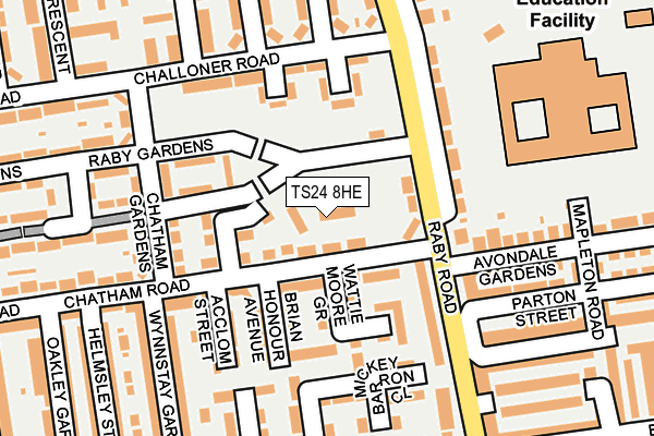 TS24 8HE map - OS OpenMap – Local (Ordnance Survey)