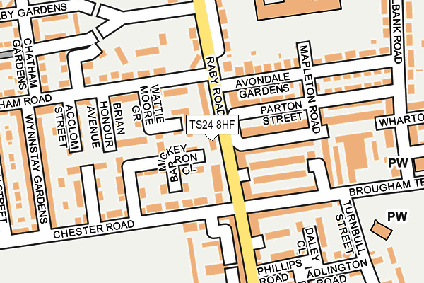 TS24 8HF map - OS OpenMap – Local (Ordnance Survey)