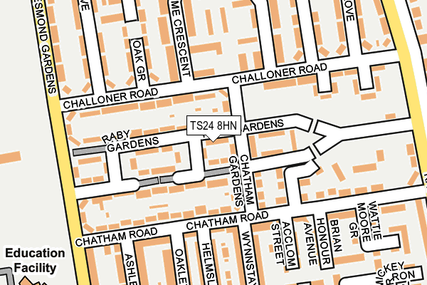 TS24 8HN map - OS OpenMap – Local (Ordnance Survey)