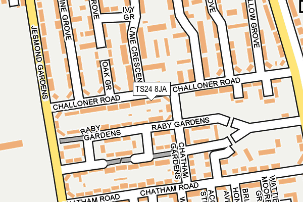 TS24 8JA map - OS OpenMap – Local (Ordnance Survey)